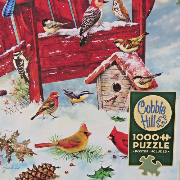 Adirondack Birds Winter Cobble Hill Jigsaw Puzzle 1000 Pcs. Holiday Wildbird NEW - Picture 3 of 16